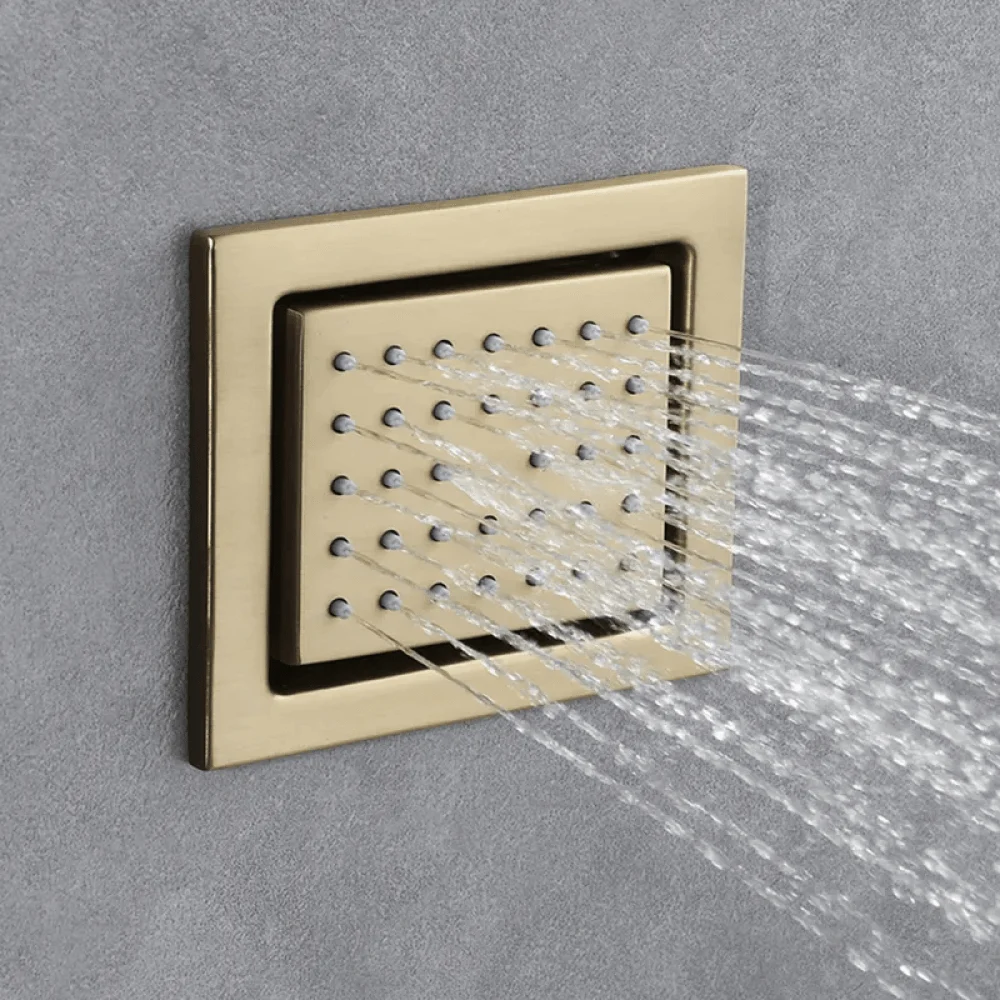 Thermostatic 6 Functions Rain Shower System - Massage Music Remote Controlled LED -Bathlova