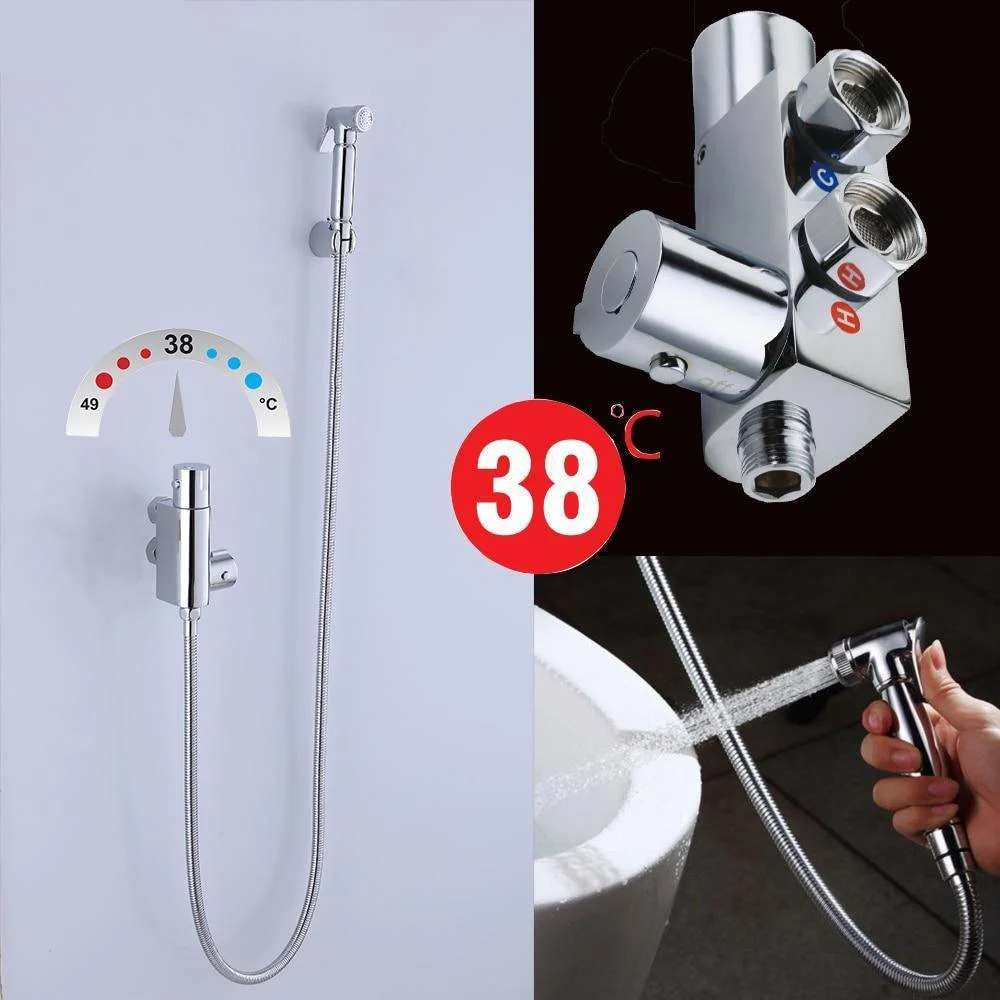 Thermostatic Bathroom Shower Wall Mounted Bidet Toilet Tap Shower -Bathlova