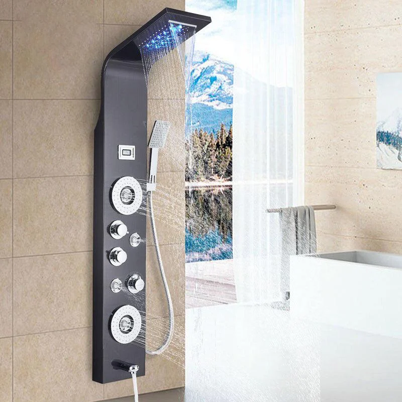 Thermostatic Rainfall Waterfall Shower Column with Digital Display -Bathlova