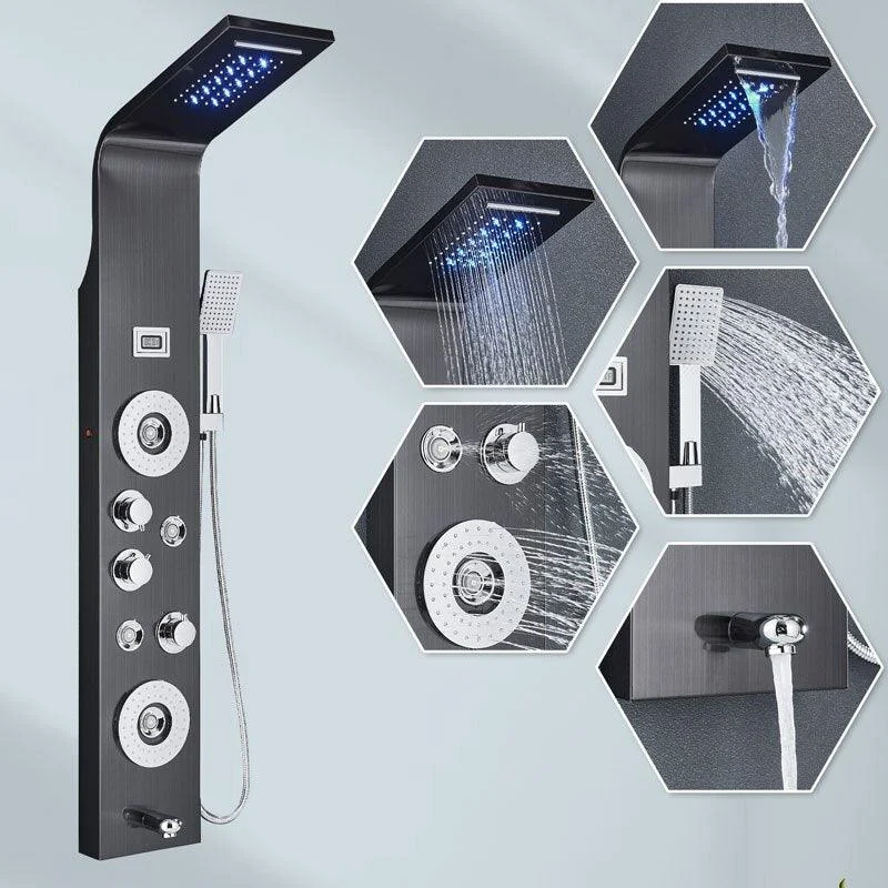 Thermostatic Rainfall Waterfall Shower Column with Digital Display -Bathlova