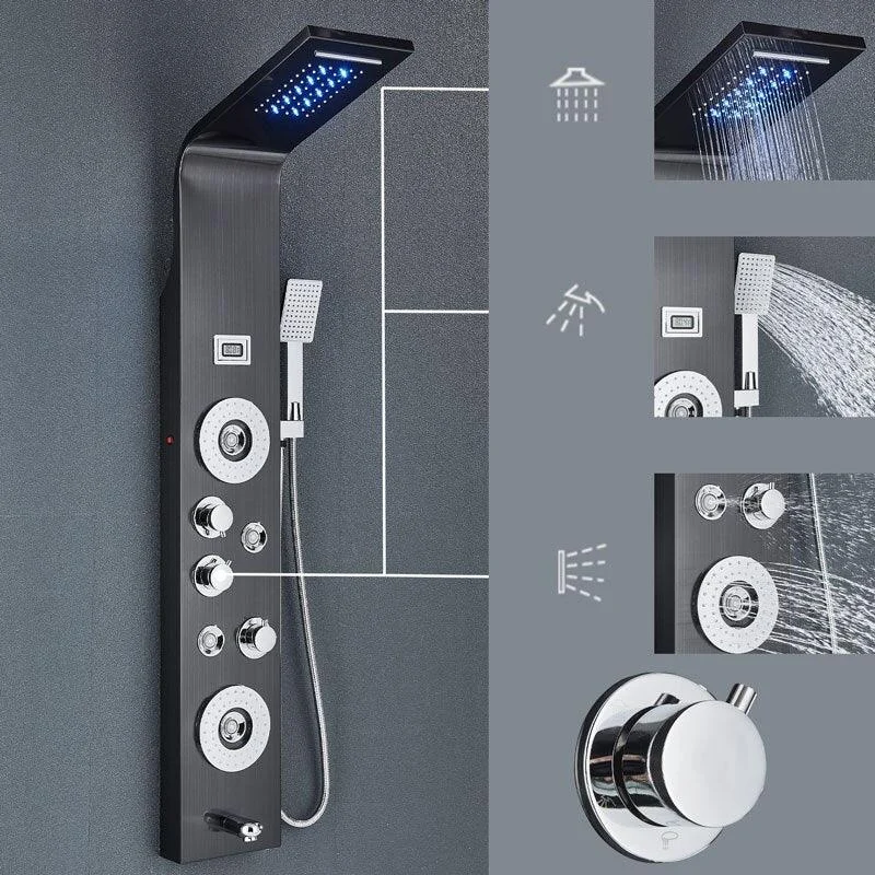 Thermostatic Rainfall Waterfall Shower Column with Digital Display -Bathlova