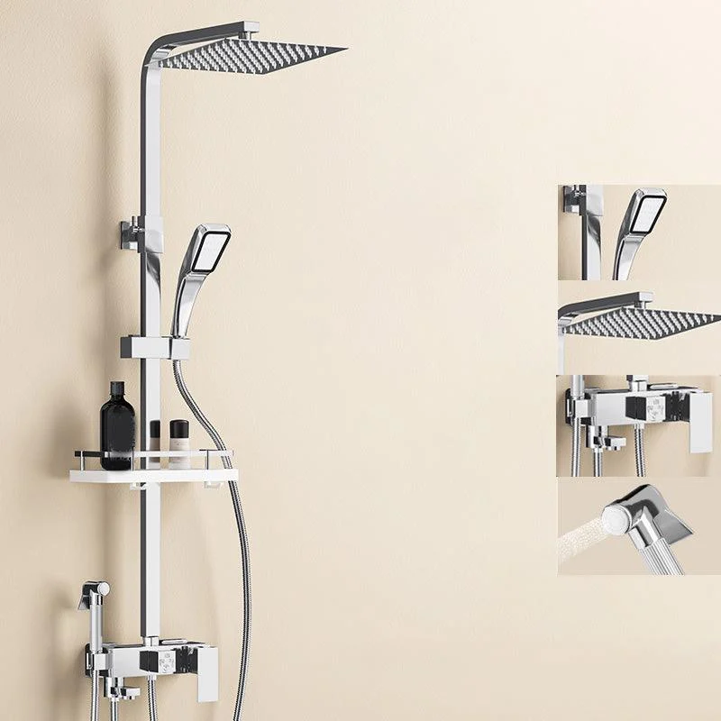 Thermostatic Shower Set Adjustable Spray Pattern Shower System with Slide Bar -Bathlova