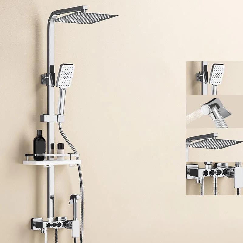 Thermostatic Shower Set Adjustable Spray Pattern Shower System with Slide Bar -Bathlova