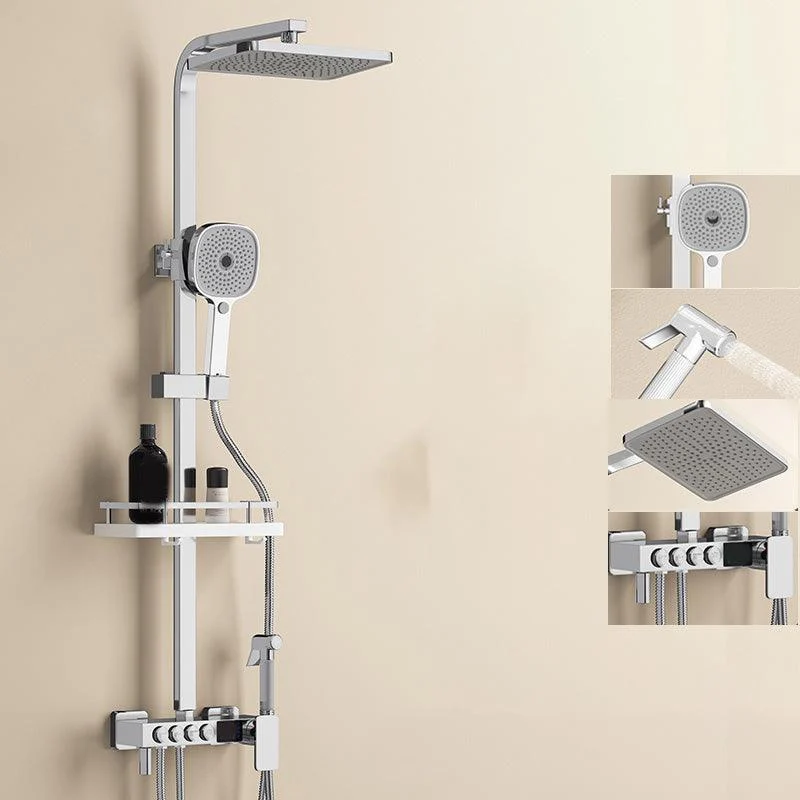 Thermostatic Shower Set Adjustable Spray Pattern Shower System with Slide Bar -Bathlova