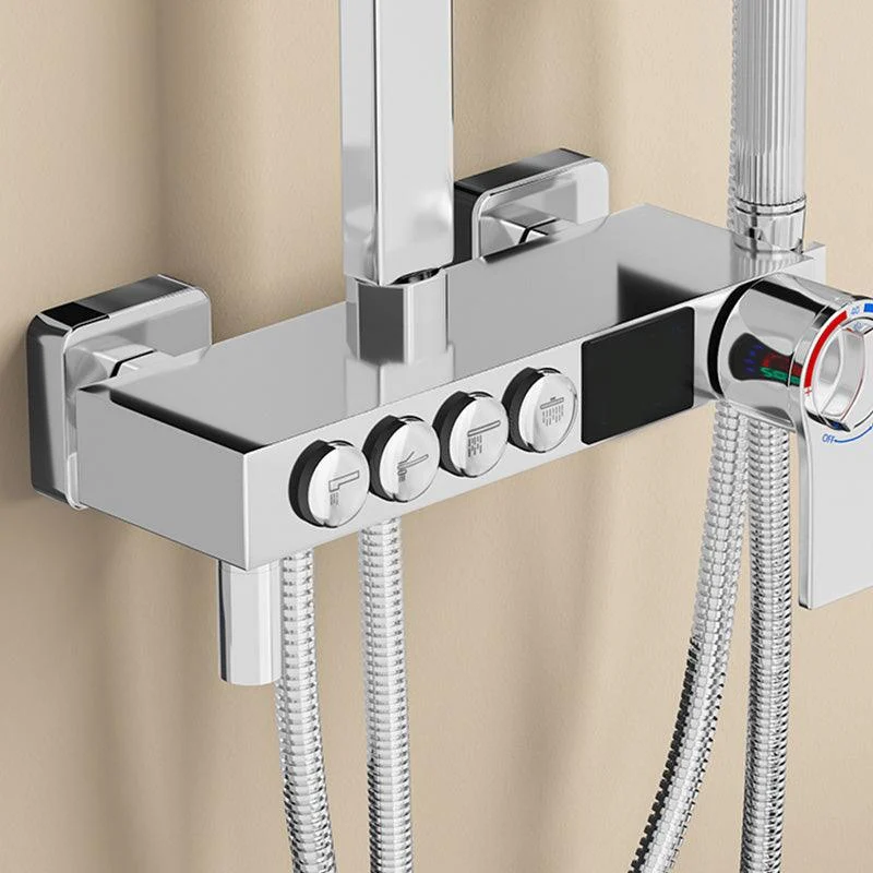 Thermostatic Shower Set Adjustable Spray Pattern Shower System with Slide Bar -Bathlova