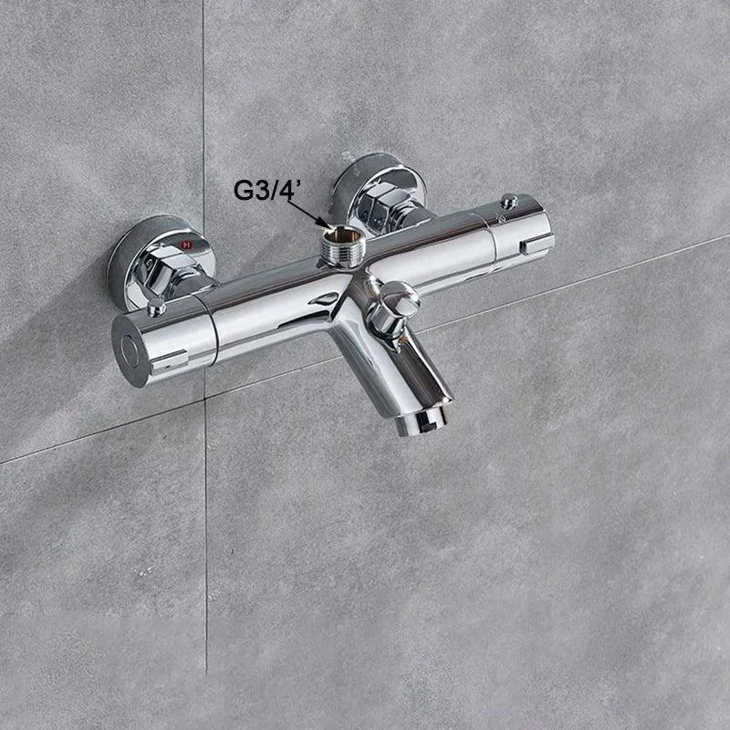 Thermostatic Shower Tap Mixing Valve Bathtub Tap with handle -Bathlova