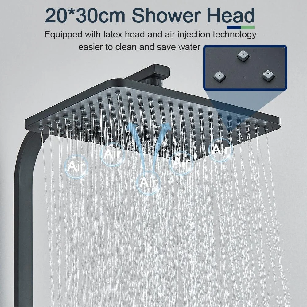 Thermostatic Shower Tap Set 4 Way Rainfall Bathroom Shower System -Bathlova