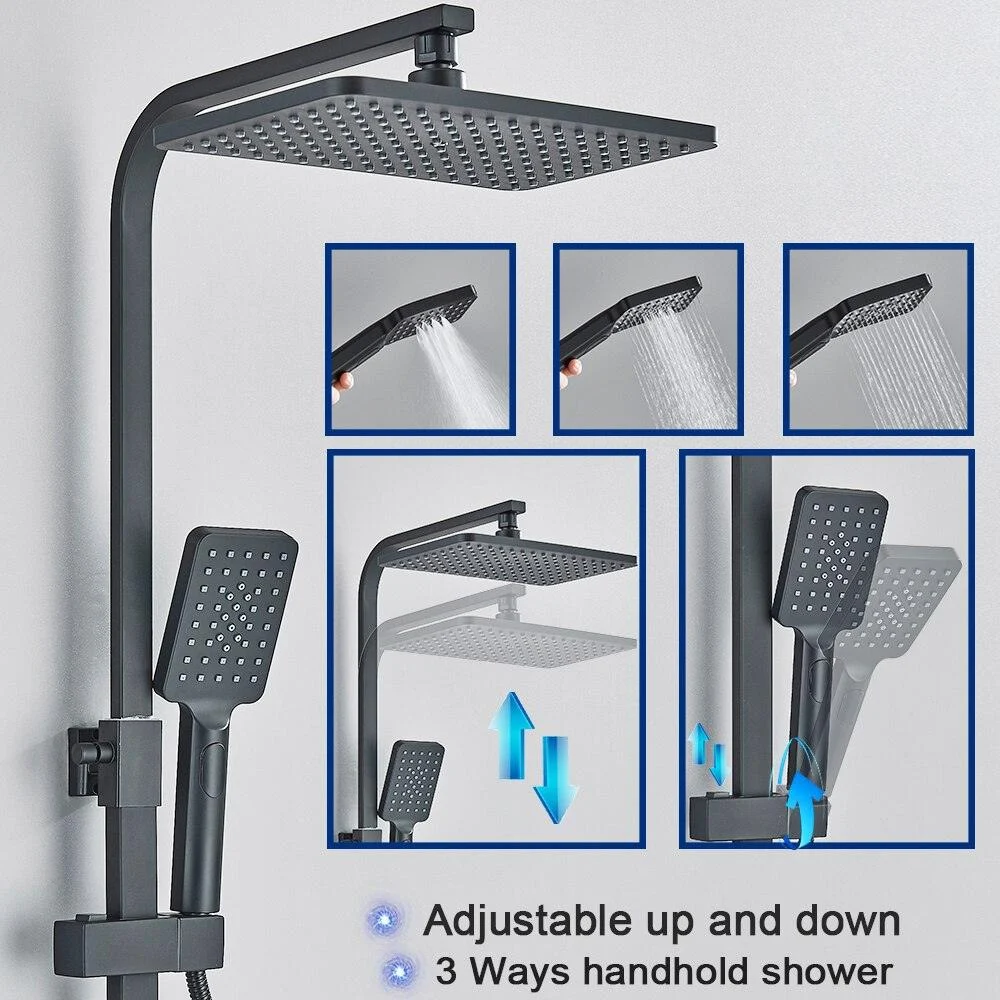 Thermostatic Shower Tap Set 4 Way Rainfall Bathroom Shower System -Bathlova