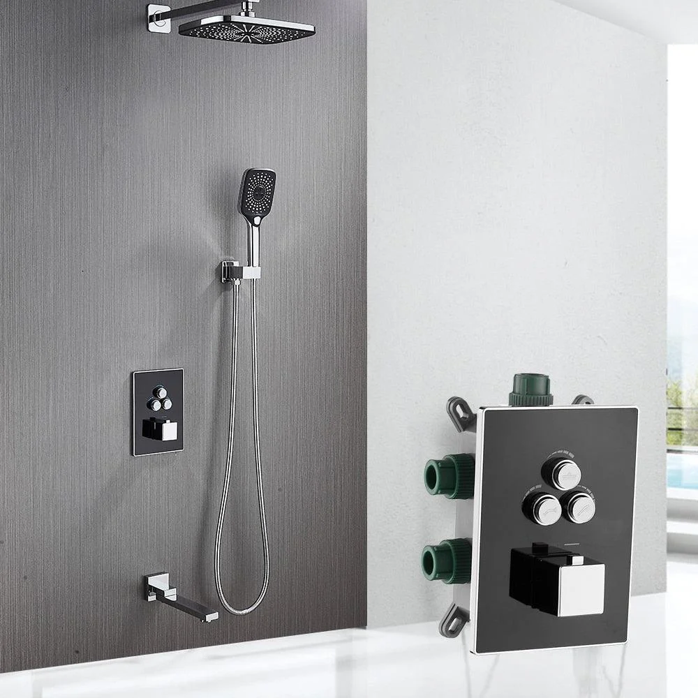 Thermostatic Shower Tap Set Rain Waterfall Bathtub Shower System -Bathlova