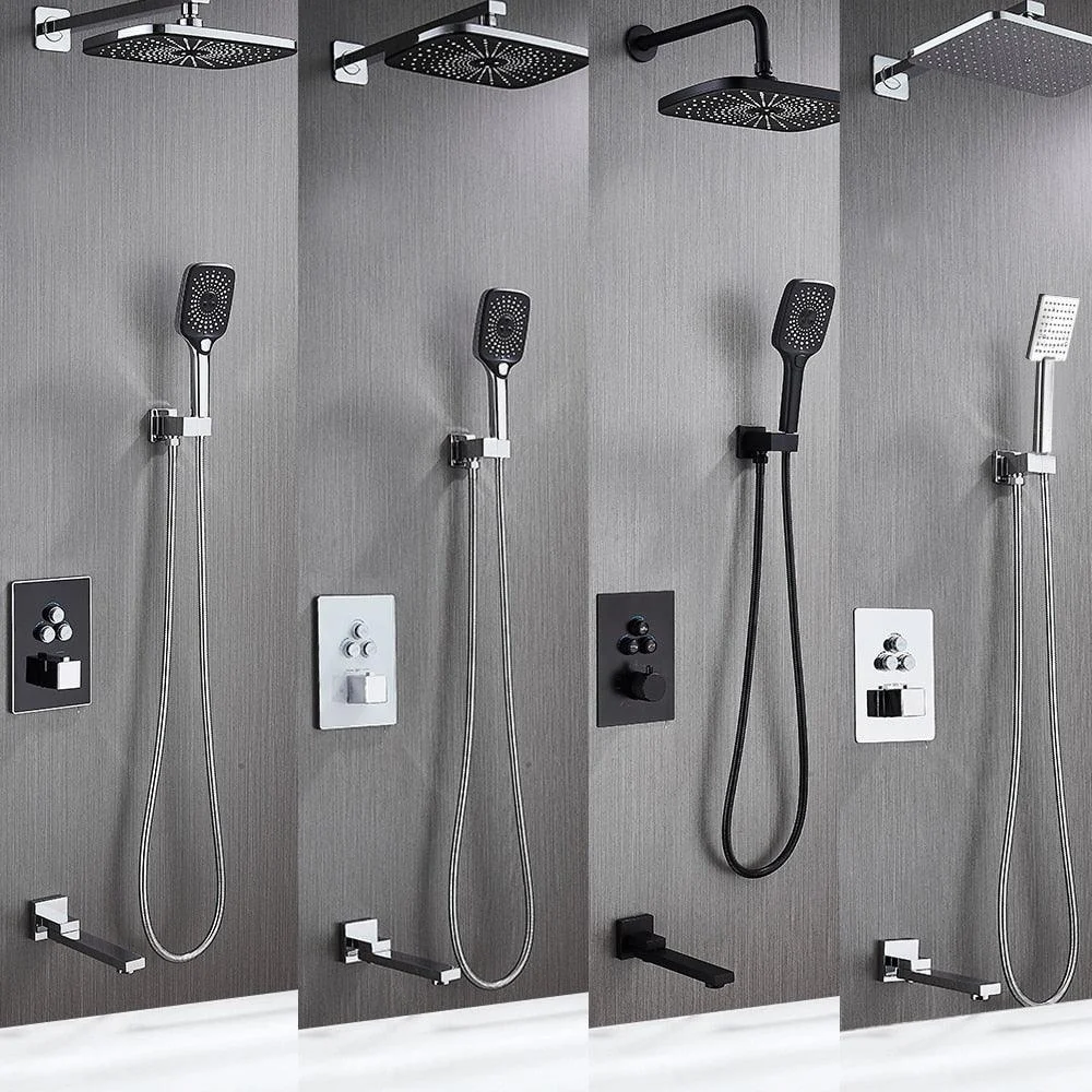 Thermostatic Shower Tap Set Rain Waterfall Bathtub Shower System -Bathlova