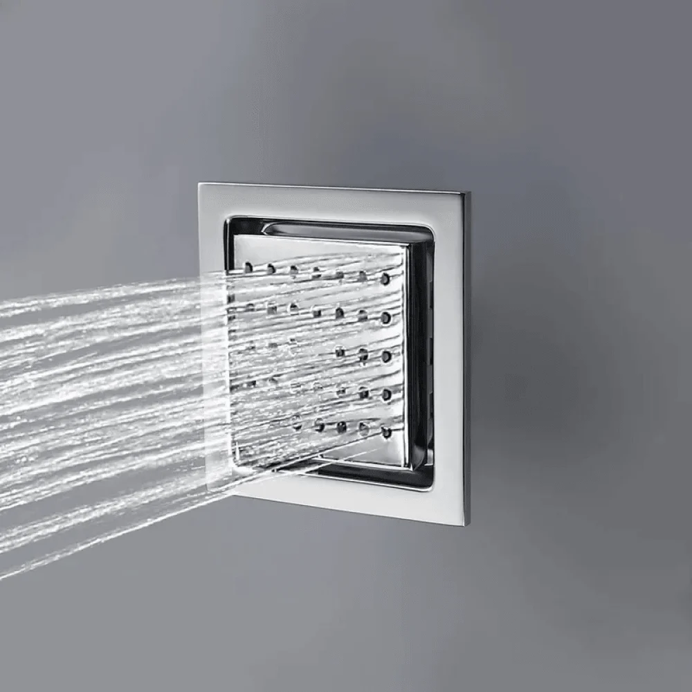 Thermostatic Waterfall Rain Shower System with 6 Body Sprays & Hand Shower - Wall-Mount -Bathlova