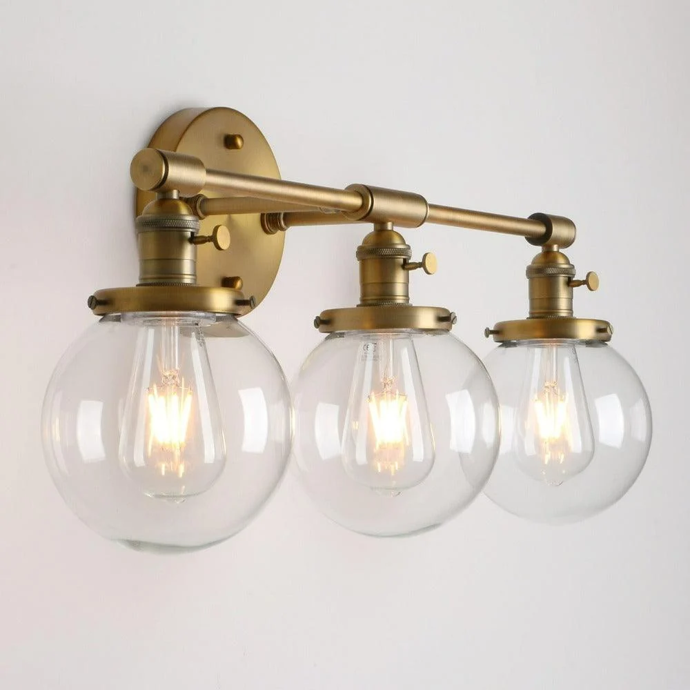 Three-Bulb Radley Glass Globe Wall Sconce -Bathlova