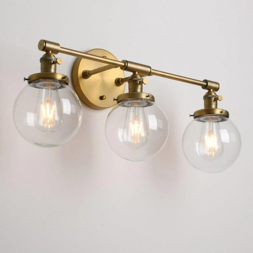 Three-Bulb Radley Glass Globe Wall Sconce -Bathlova