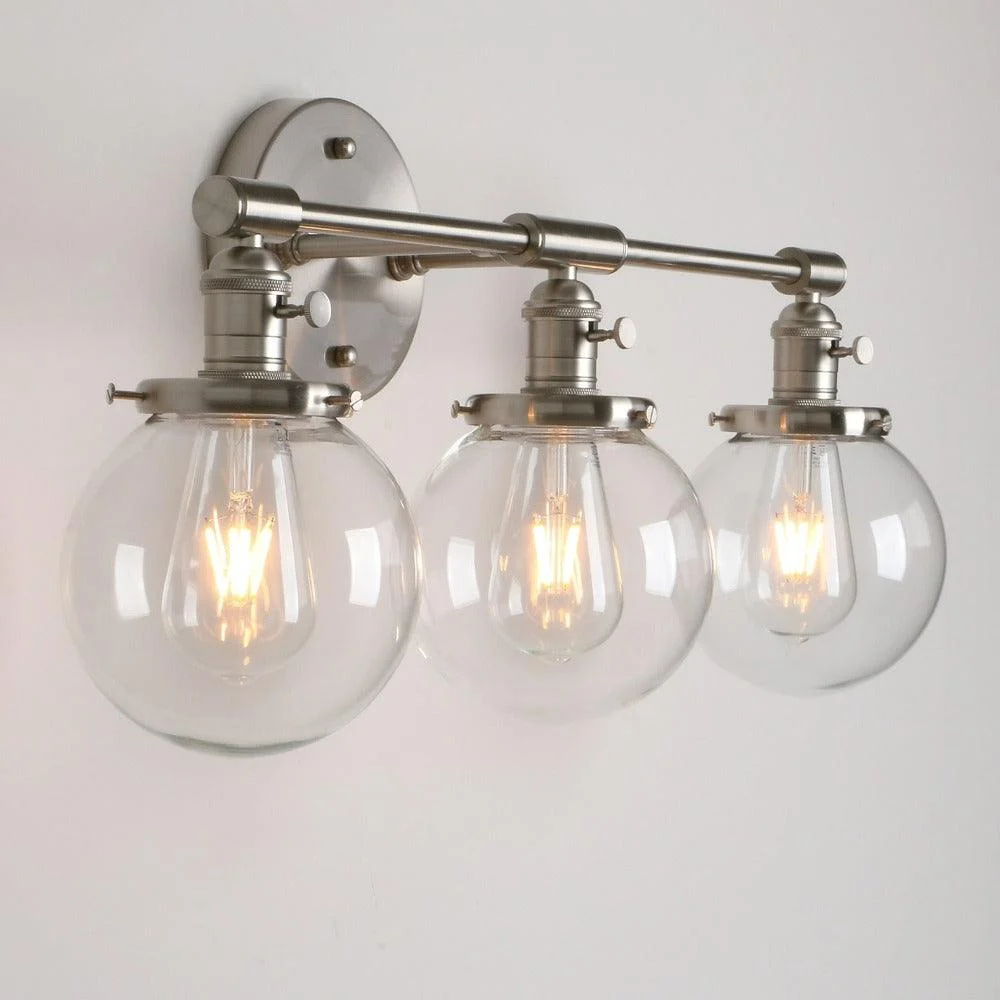 Three-Bulb Radley Glass Globe Wall Sconce -Bathlova