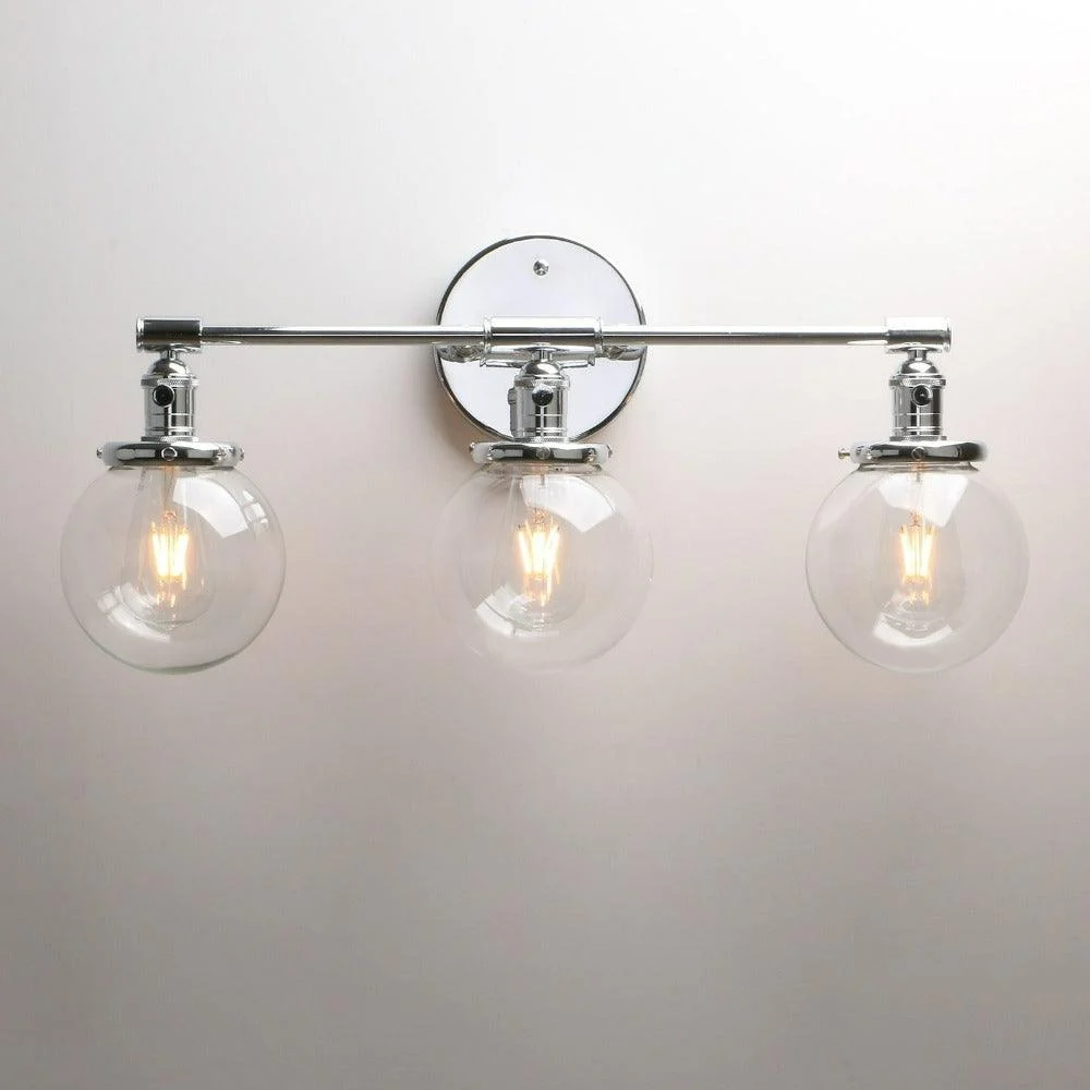 Three-Bulb Radley Glass Globe Wall Sconce -Bathlova