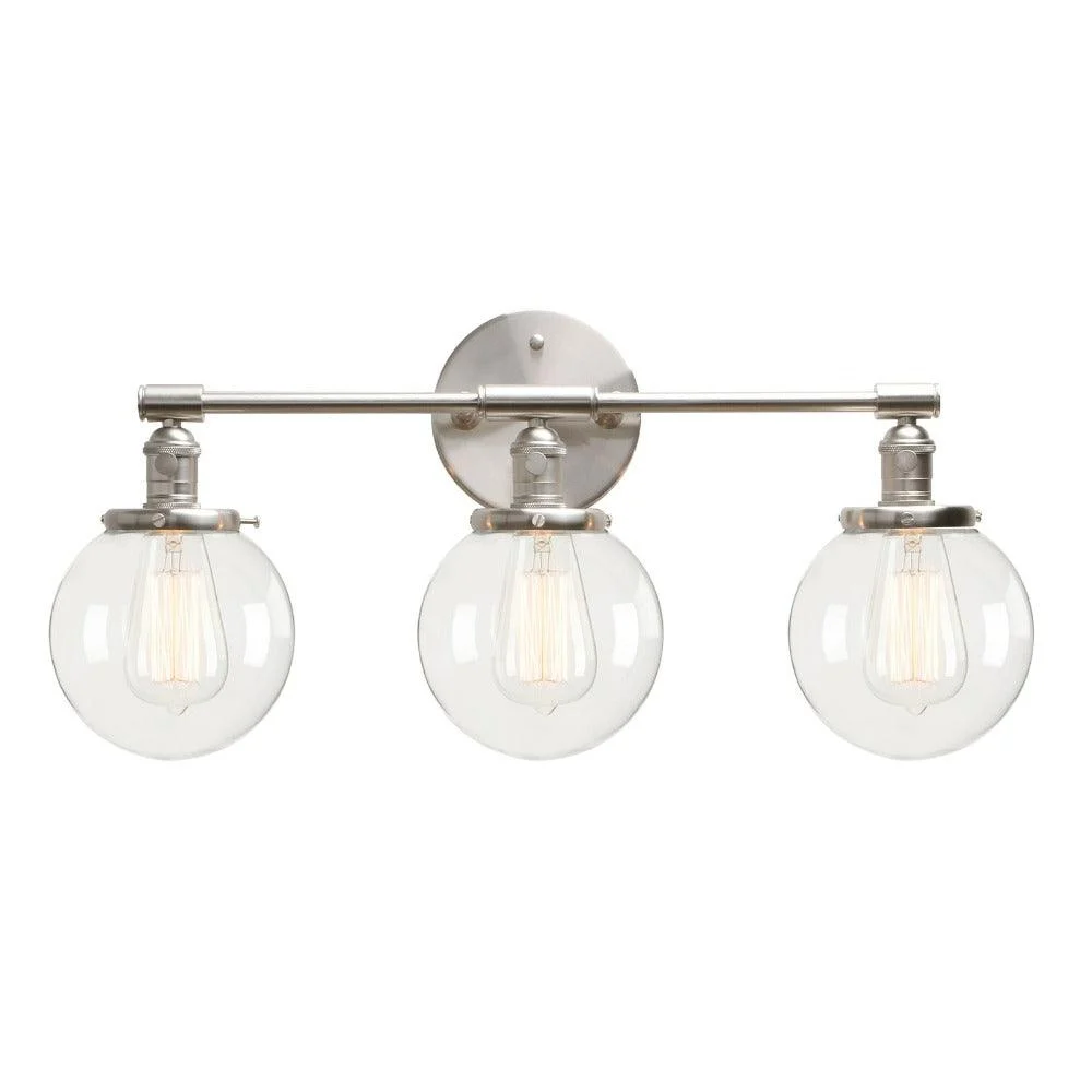 Three-Bulb Radley Glass Globe Wall Sconce -Bathlova