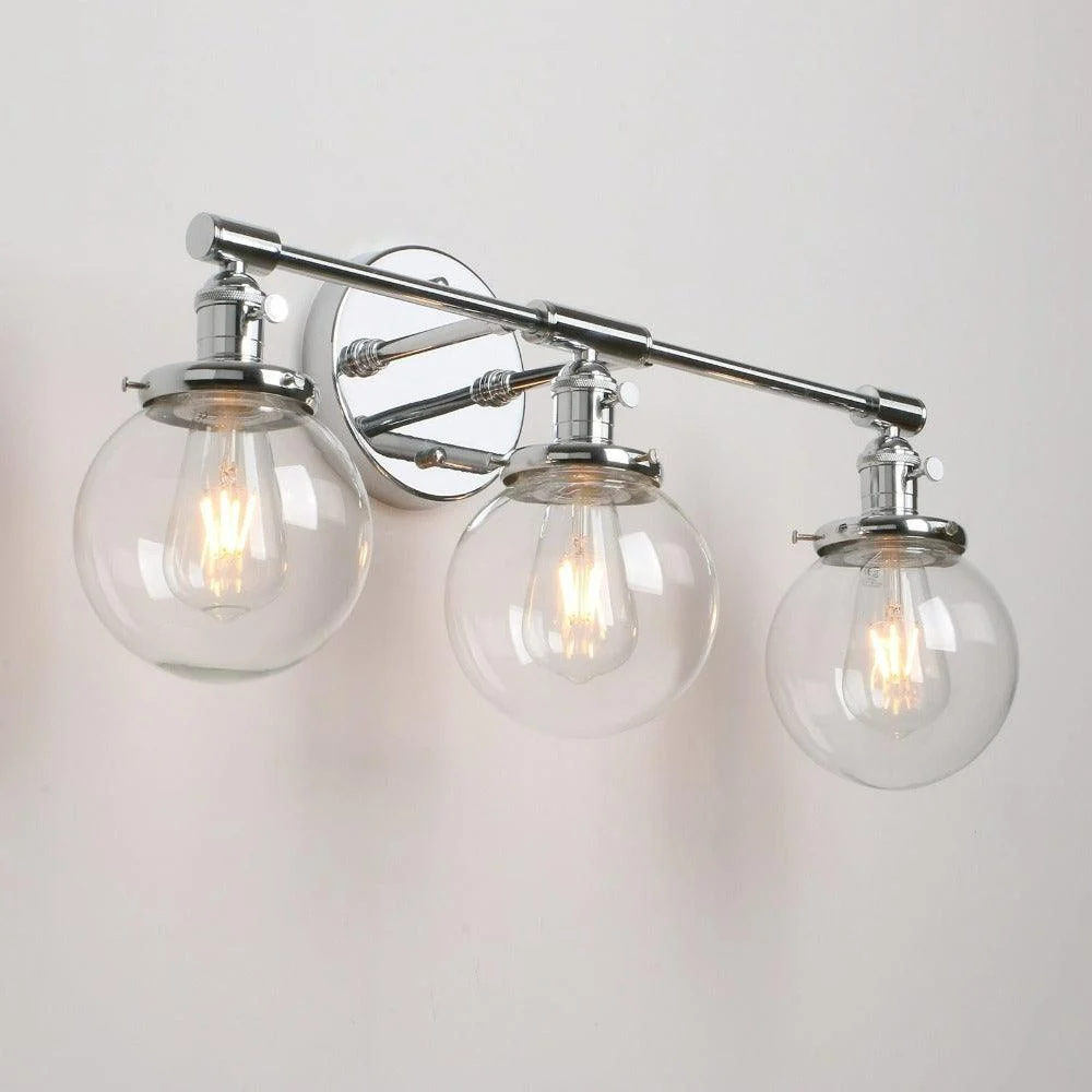 Three-Bulb Radley Glass Globe Wall Sconce -Bathlova