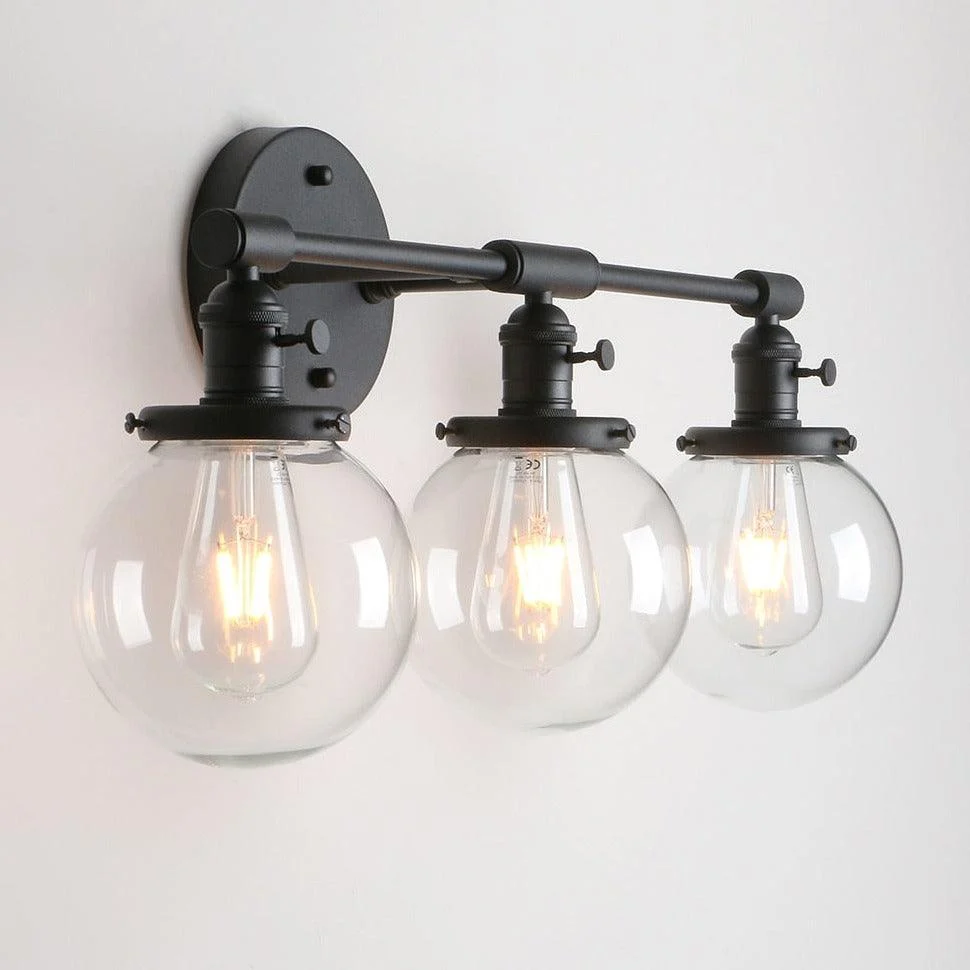 Three-Bulb Radley Glass Globe Wall Sconce -Bathlova