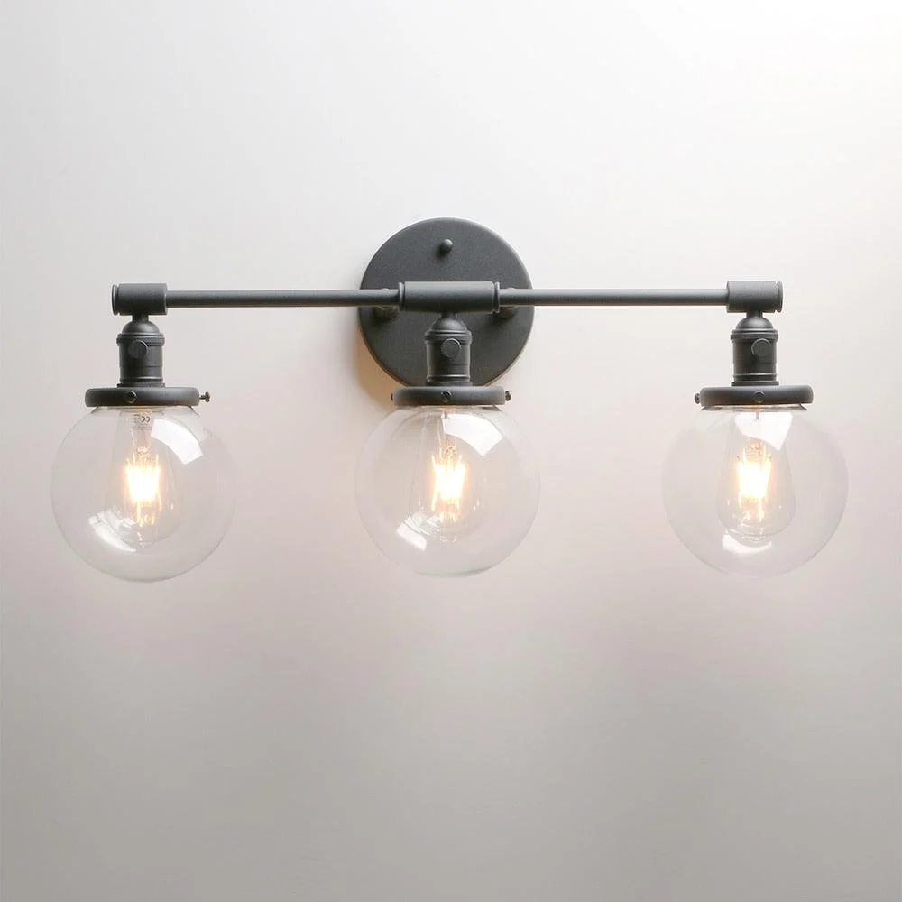 Three-Bulb Radley Glass Globe Wall Sconce -Bathlova