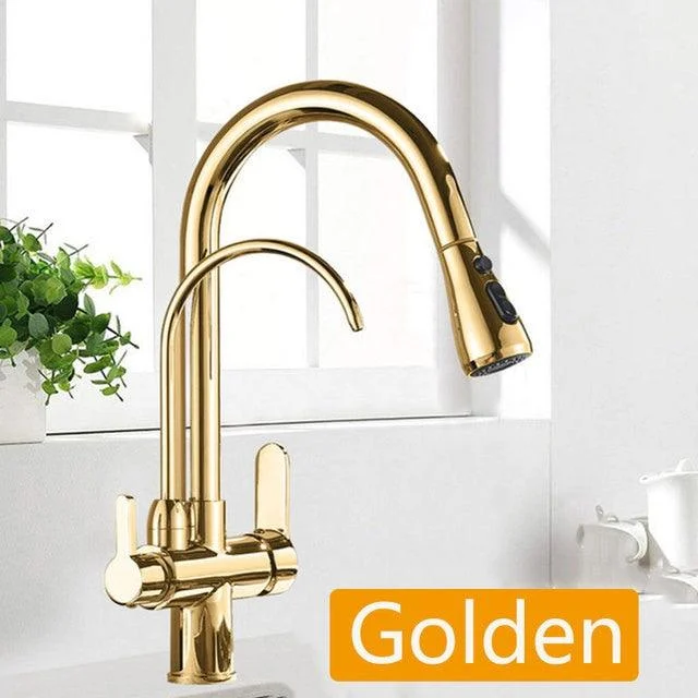 Three Ways Sink Mixer Kitchen Tap Filtered Crane For Kitchen -Bathlova