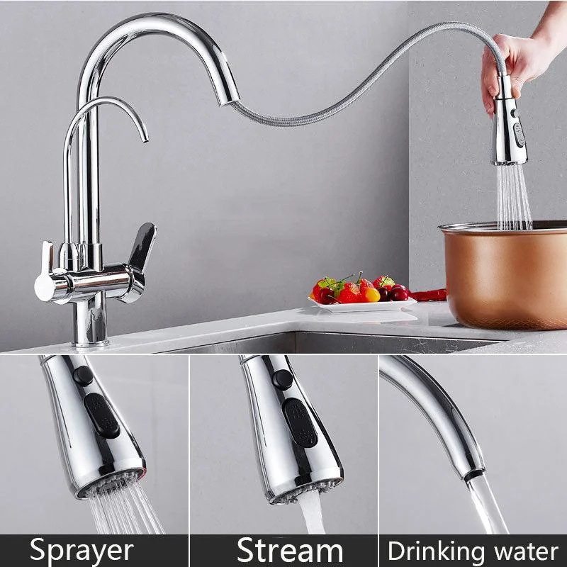 Three Ways Sink Mixer Kitchen Tap Filtered Crane For Kitchen -Bathlova