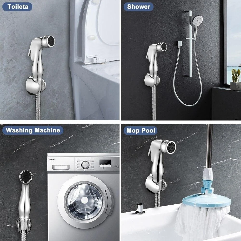 Toilet Bidet Sprayer Set Handheld Stainless Steel Hand Bidet Tap -Bathlova