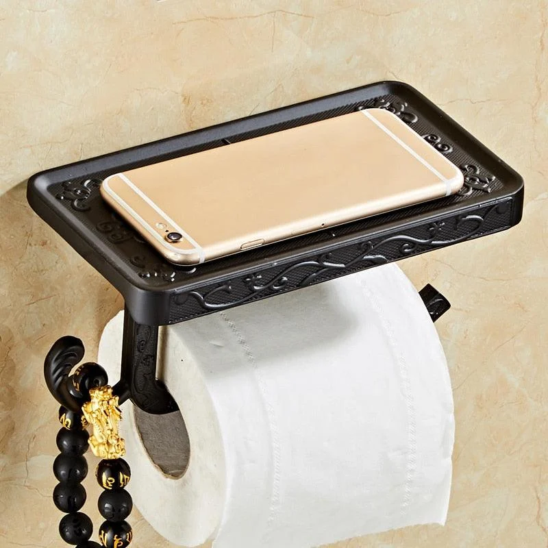 Toilet Paper Holder Creative Paper Holders With Phone Shelf Towel -Bathlova