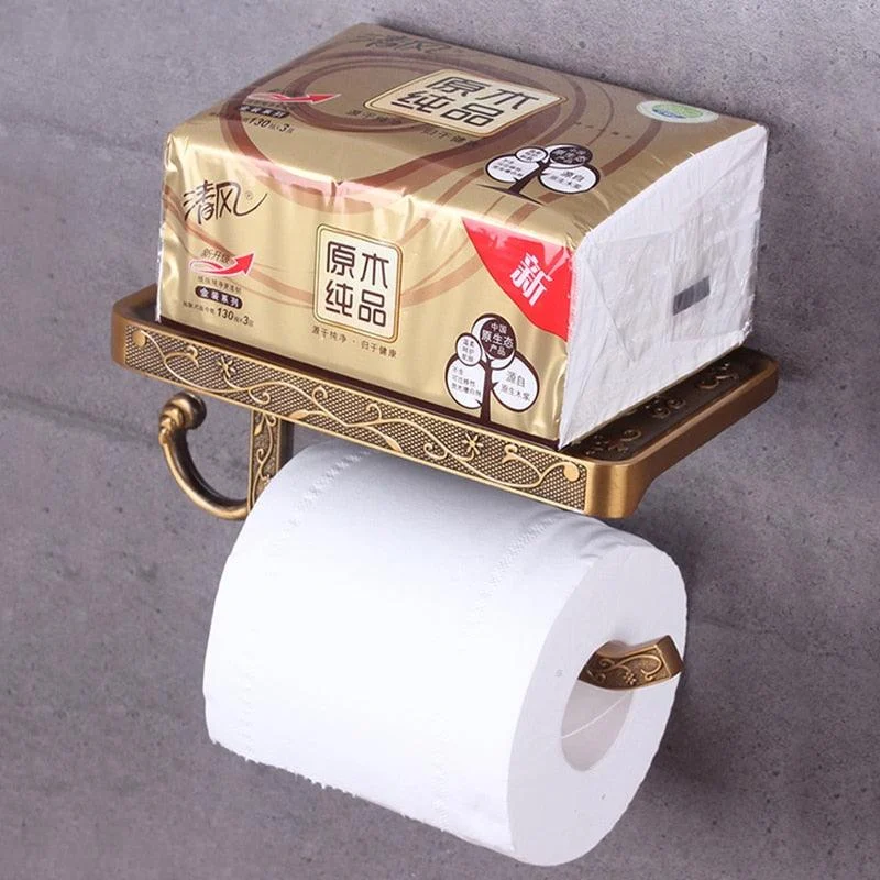 Toilet Paper Holder Creative Paper Holders With Phone Shelf Towel -Bathlova