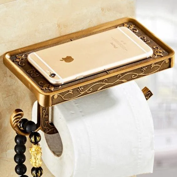 Toilet Paper Holder Creative Paper Holders With Phone Shelf Towel -Bathlova