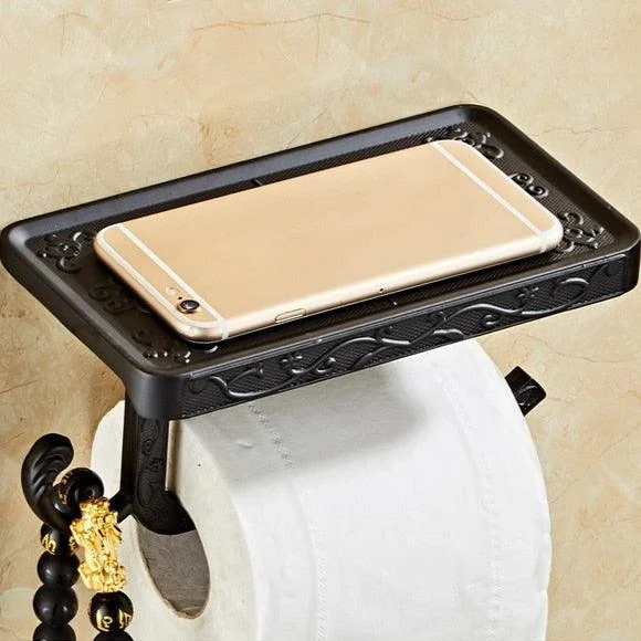 Toilet Paper Holder Creative Paper Holders With Phone Shelf Towel -Bathlova