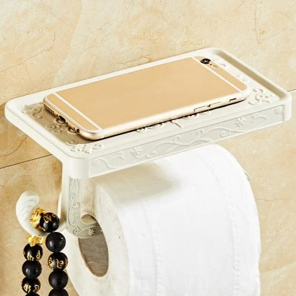 Toilet Paper Holder Creative Paper Holders With Phone Shelf Towel -Bathlova