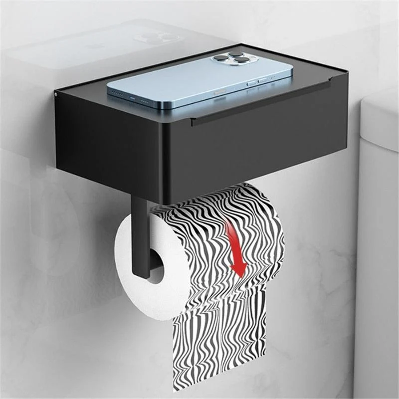 Toilet Roll Holder with Wipes Dispenser Multi-function Storage Rack -Bathlova