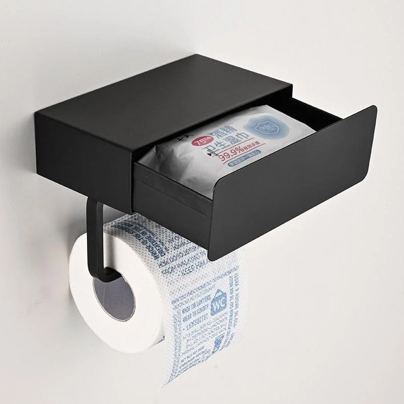 Toilet Tissue Paper Holder with Shelf Box -Bathlova