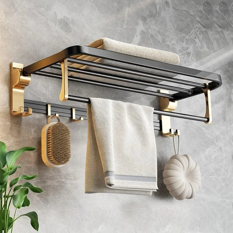 Towel Rack Space Aluminum Storage Rack Wall Mounted Bathroom Accessory -Bathlova