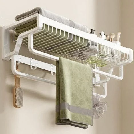 Towel Rack With Hook Bathroom Accessory Wall Mount Rail Shower Hanger -Bathlova