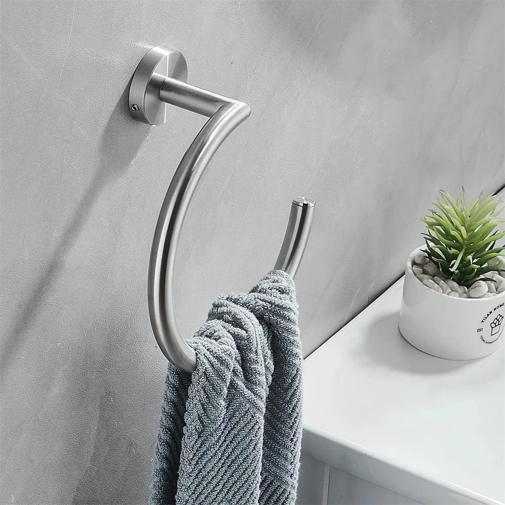 Towel Ring Semi-Circular Stainless Steel Towel Ring Towel Holder -Bathlova