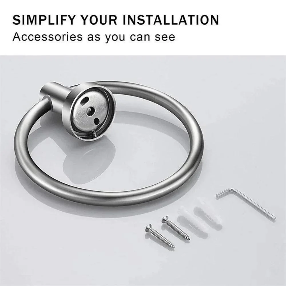 Towel Ring Semi-Circular Stainless Steel Towel Ring Towel Holder -Bathlova