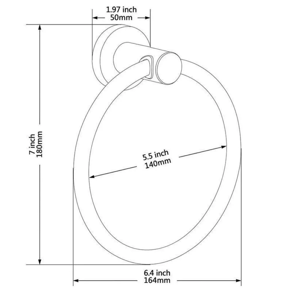 Towel Ring Semi-Circular Stainless Steel Towel Ring Towel Holder -Bathlova