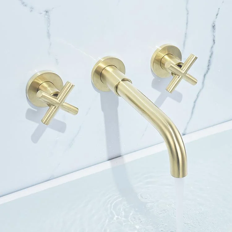 Traditioal Brass Roman Tub Tap with 2 Cross Handles Tub Tap -Bathlova