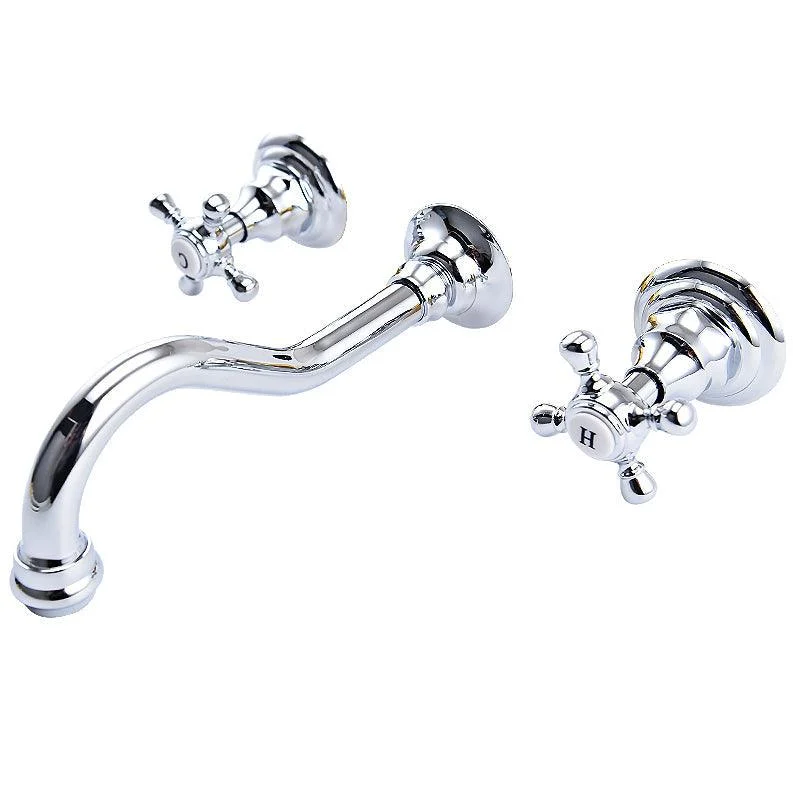 Traditioal Brass Roman Tub Tap with 2 Cross Handles Tub Tap -Bathlova