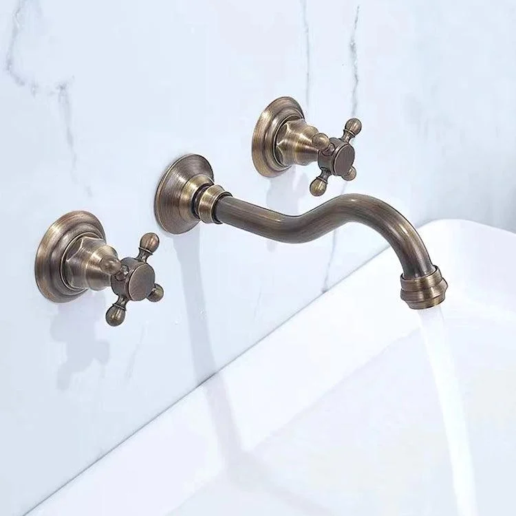 Traditioal Brass Roman Tub Tap with 2 Cross Handles Tub Tap -Bathlova