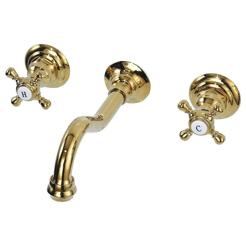 Traditioal Brass Roman Tub Tap with 2 Cross Handles Tub Tap -Bathlova