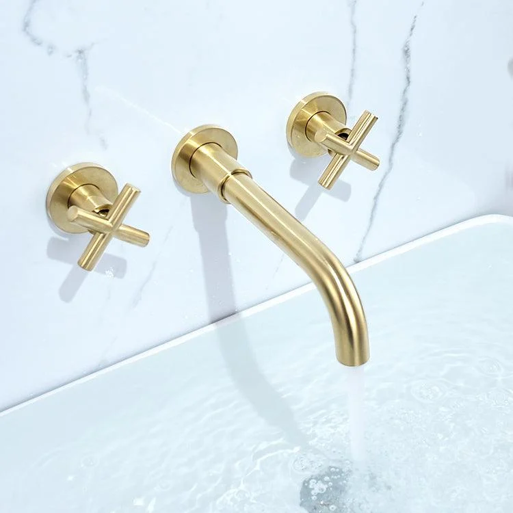 Traditioal Brass Roman Tub Tap with 2 Cross Handles Tub Tap -Bathlova