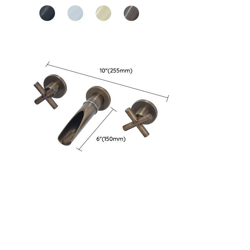 Traditioal Brass Roman Tub Tap with 2 Cross Handles Tub Tap -Bathlova