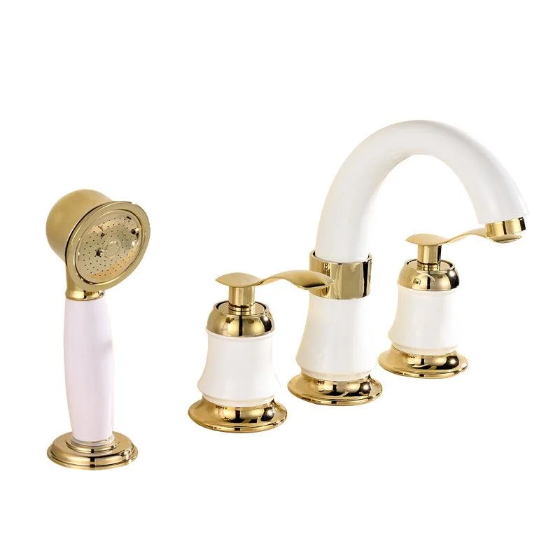 Tradition Bath Filler Trim Deck Mounted Swivel Spout Tub Filler Trim -Bathlova