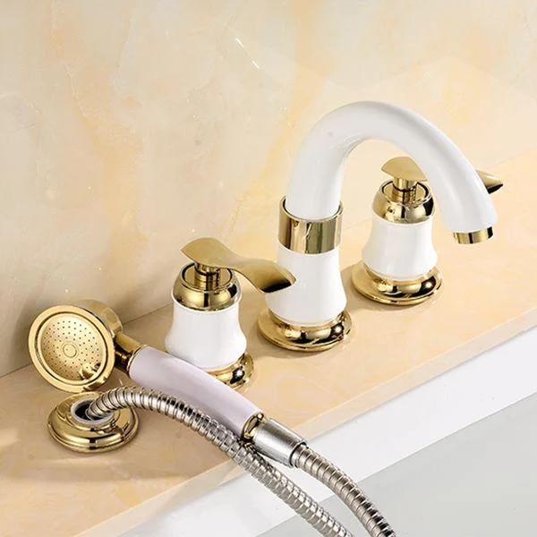 Tradition Bath Filler Trim Deck Mounted Swivel Spout Tub Filler Trim -Bathlova