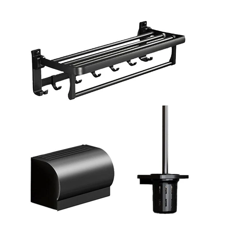 Traditional Aluminum Bath Hardware Set Black Bathroom Accessory Kit -Bathlova