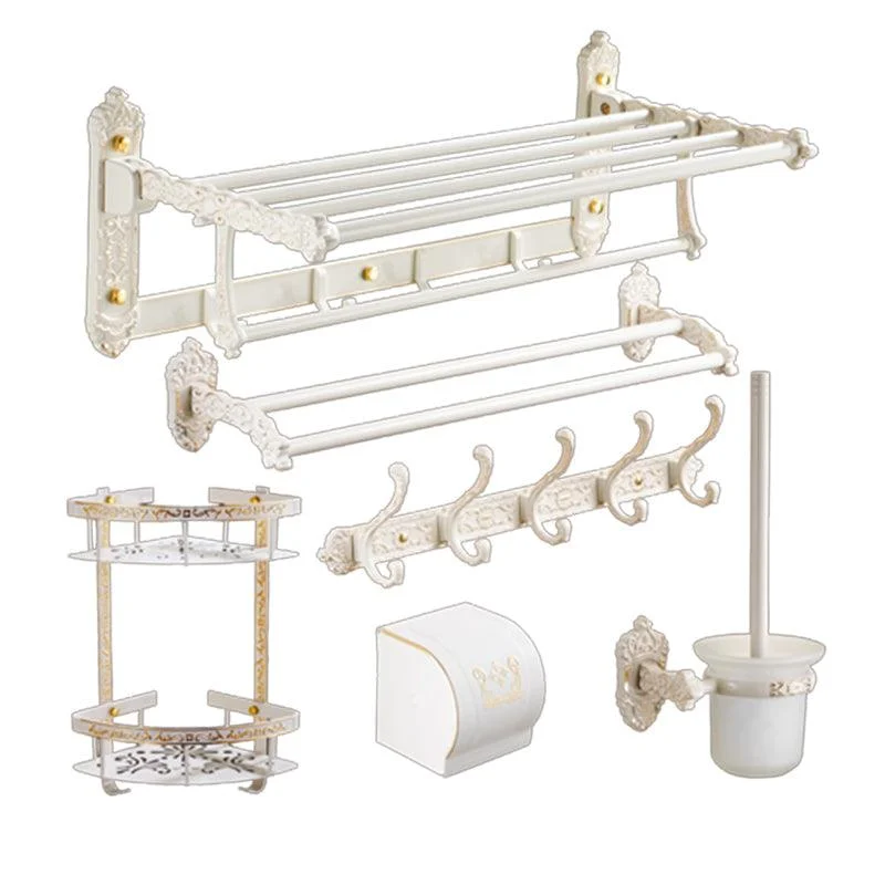 Traditional Bath Hardware Set White Bathroom Accessories Hardware Set -Bathlova