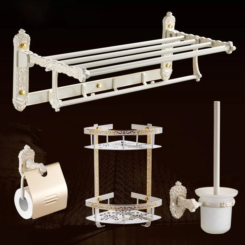 Traditional Bath Hardware Set White Bathroom Accessories Hardware Set -Bathlova