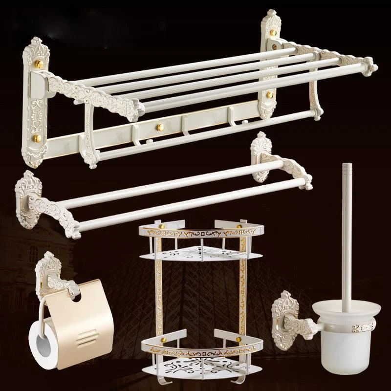 Traditional Bath Hardware Set White Bathroom Accessories Hardware Set -Bathlova